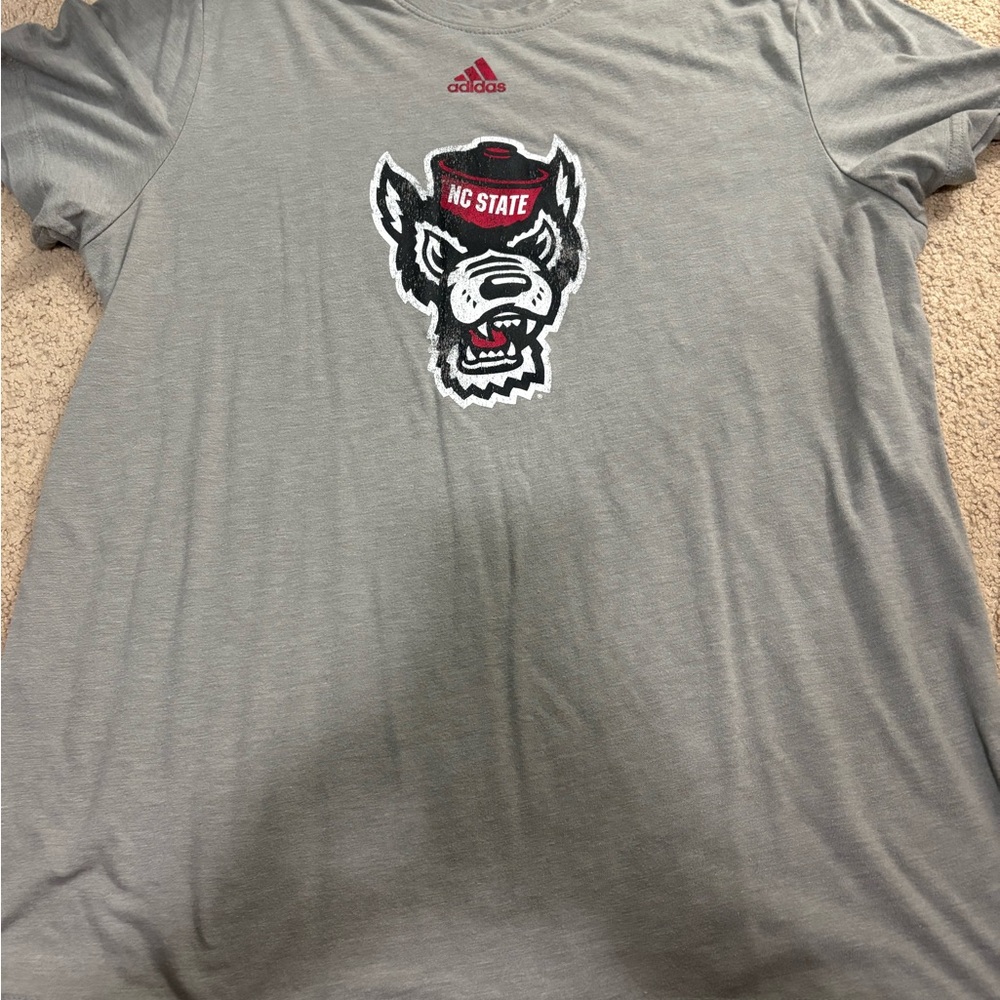 Adidas Gray NC State Wolfpack Tee